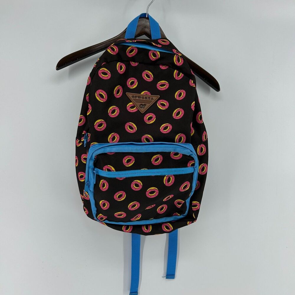 OKWGKTA OF Odd Future Donut Print Backpack Pink Blue Tyler the Creator Bag
